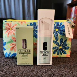 Clinique Acne Solutions Clearing Gel & Cleansing Foam + Bonus Makeup Bag